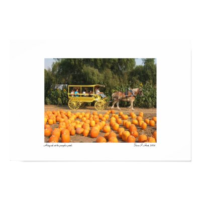 A hayride at the pumpkin patch print by trevor_hirst