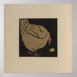 A Hen looks at her egg Poster