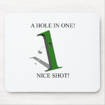 A Hole In One Golf Ball Mouse Pads