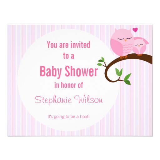 A Hoot Of A Baby Shower Pink Owl Invitation