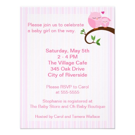A Hoot Of A Baby Shower Pink Owl Invitation