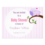 A Hoot Of A Baby Shower Purple Owls Invitation