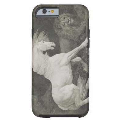 A Horse Affrighted by a Lion, engraved by the arti Tough iPhone 6 Case