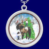 A Horse and Kid Christmas Necklace