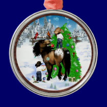 A Horse and Kid Christmas  Ornament