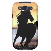 A horse silhouette and waterfall galaxy s3 covers