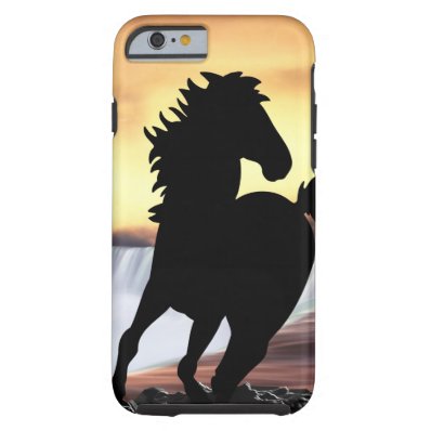 A horse silhouette and waterfall tough iPhone 6 case