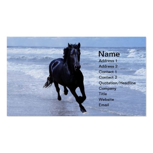 A horse wild and free business card templates (front side)