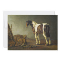 A Horse with a Saddle Beside It by Abraham Calraet Invitations