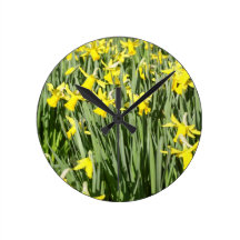 A host of golden daffodils wall clock