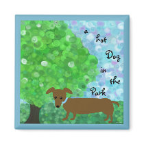 a Hot Dog in the Park magnets