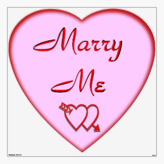 A HUGE 4 Foot Marry Me Pink Hearts Wall Decal