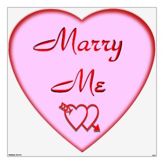 A HUGE 4 Foot Marry Me Pink Hearts Wall Decal