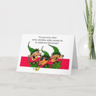 A Humorous Christmas Card Elves card