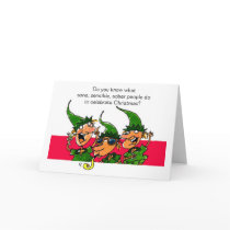 A Humorous Christmas Card Elves