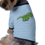 A illustration of a cute tyrannosaurus rex dinosau pet clothing