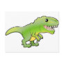 A illustration of a cute tyrannosaurus rex dinosau postcard