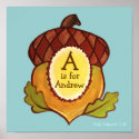 A is for Acorn (Mighty Oak in Progress) Canvas print