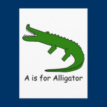 A is for Alligator postcards