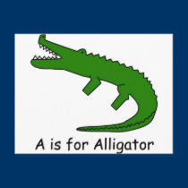 A is for Alligator postcards