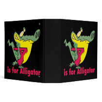 A is for Alligator silly gator letter cartoon 3 Ring Binder