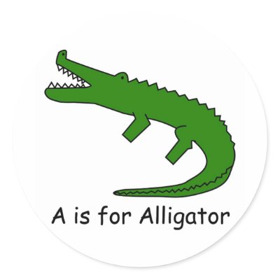 A is for Alligator Round Stickers by wavehound