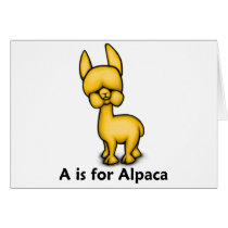 A is for Alpaca Card