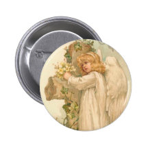 A Joyous Easter Angel Pinback Buttons