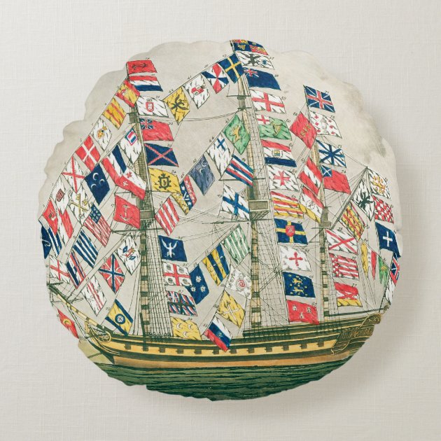 A King's Ship Round Pillow-0