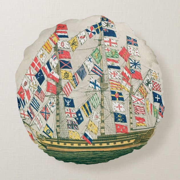 A King's Ship Round Pillow-1