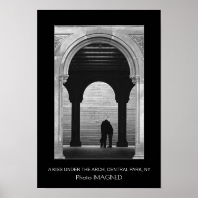 A KISS UNDER THE ARCH, CENTRAL PARK, NY, US PRINT by PhotoIMAGINED