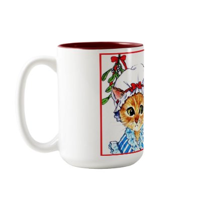 A kiss under the mistletoe mug