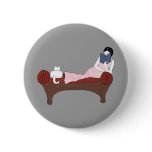 A Lady, A Cat and A Very Good Book Button