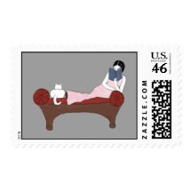 A Lady, A Cat and A Very Good Book Postage