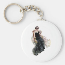 A Lady and Her Cats Key Chain