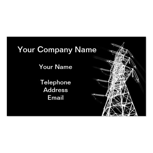 A Large Electricity Powermast Business Card Templates (front side)