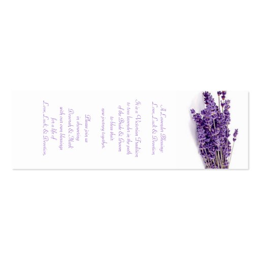 A Lavender Blessing Sachet Tag Business Cards (back side)