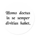 A learned man always has wealth within himself. sticker