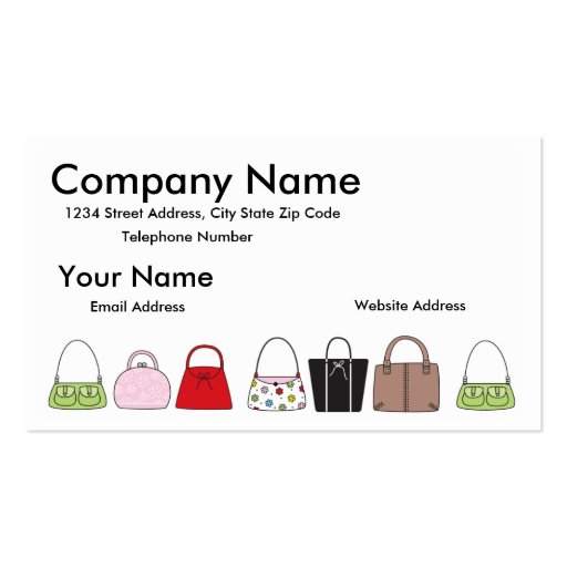 A Line of Purses Business Card (front side)