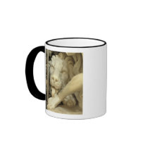 A Lion licking the foot of Daniel Mug