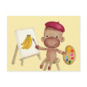 A Little Artist Socky the Sock Monkey Postcard