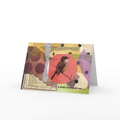 "a little bird told me..." note card by paporartist