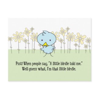 A Little Birdie Told Me Postcard zazzle_postcard