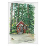A little church in the woods greeting card