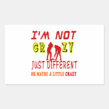 A Little Crazy for Ice hockey Rectangle Stickers