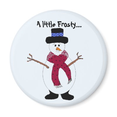 A little Frosty Snowman Fridge Magnet by seashell2