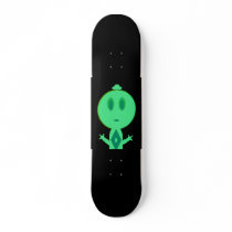A Little Green Man skateboards