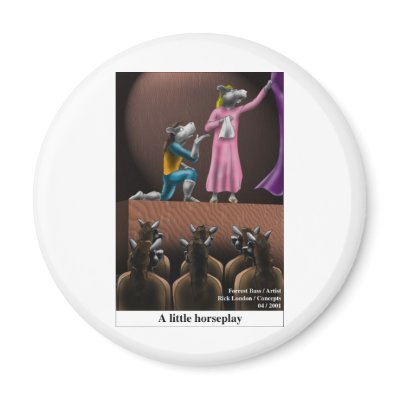 A Little Horse Play Funny Horse Cartoon Gifts Magnets by beardiethor123