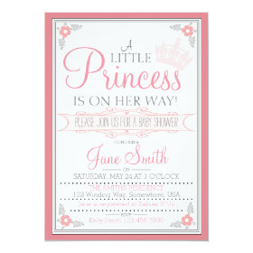 A Little Princess Is On Her Way 5x7 Paper Invitation Card