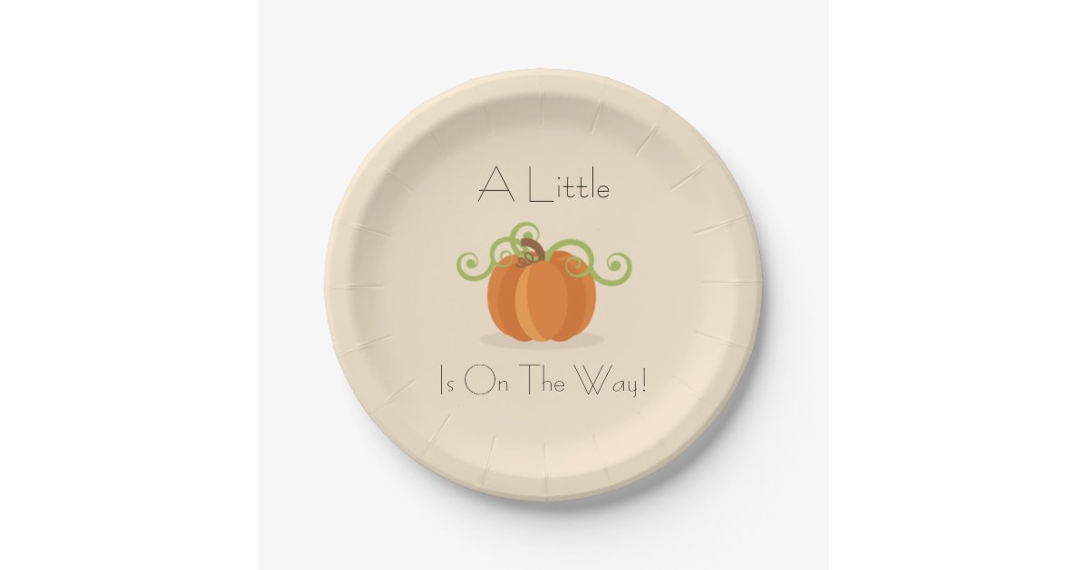 A Little Pumpkin Baby Shower Plates Zazzle